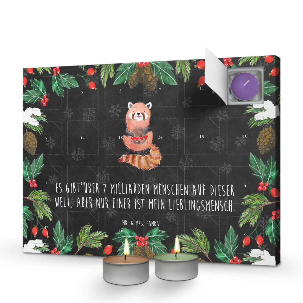 Duftkerzen Adventskalender Roter Panda Adventskalender, Kerzen Adventskalender, Duftkerzen Adventskalender, Tiermotive, Gute Laune, lustige Sprüche, Tiere, Panda, Liebe, Rot, Herz, Liebling, Lieblingsmensch