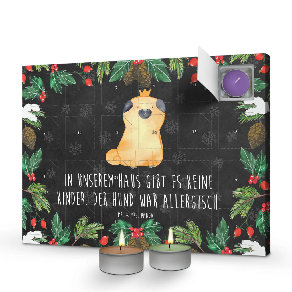 Duftkerzen Adventskalender Mops Krone Adventskalender, Kerzen Adventskalender, Duftkerzen Adventskalender, Hund, Hundemotiv, Haustier, Hunderasse, Tierliebhaber, Hundebesitzer, Sprüche, Mops, allergisch, kinderlos, Hausregel, Hundebesitzer. Spruch, lustig