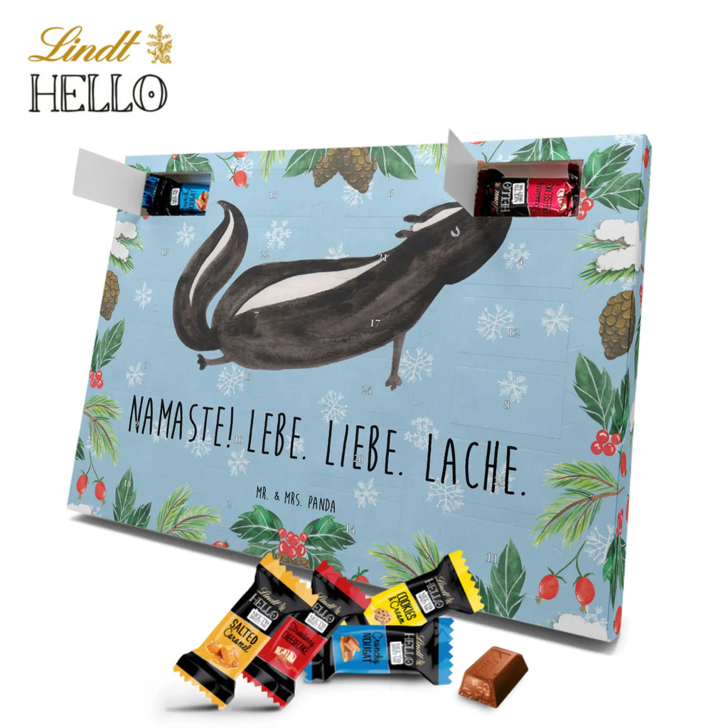 Markenschokolade Adventskalender Stinktier Yoga Adventskalender, Weihnachtskalender, Markenschokolade Adventskalender, Stinktier, Skunk, Wildtier, Raubtier, Stinker, Stinki, Yoga, Namaste, Lebe, Liebe, Lache