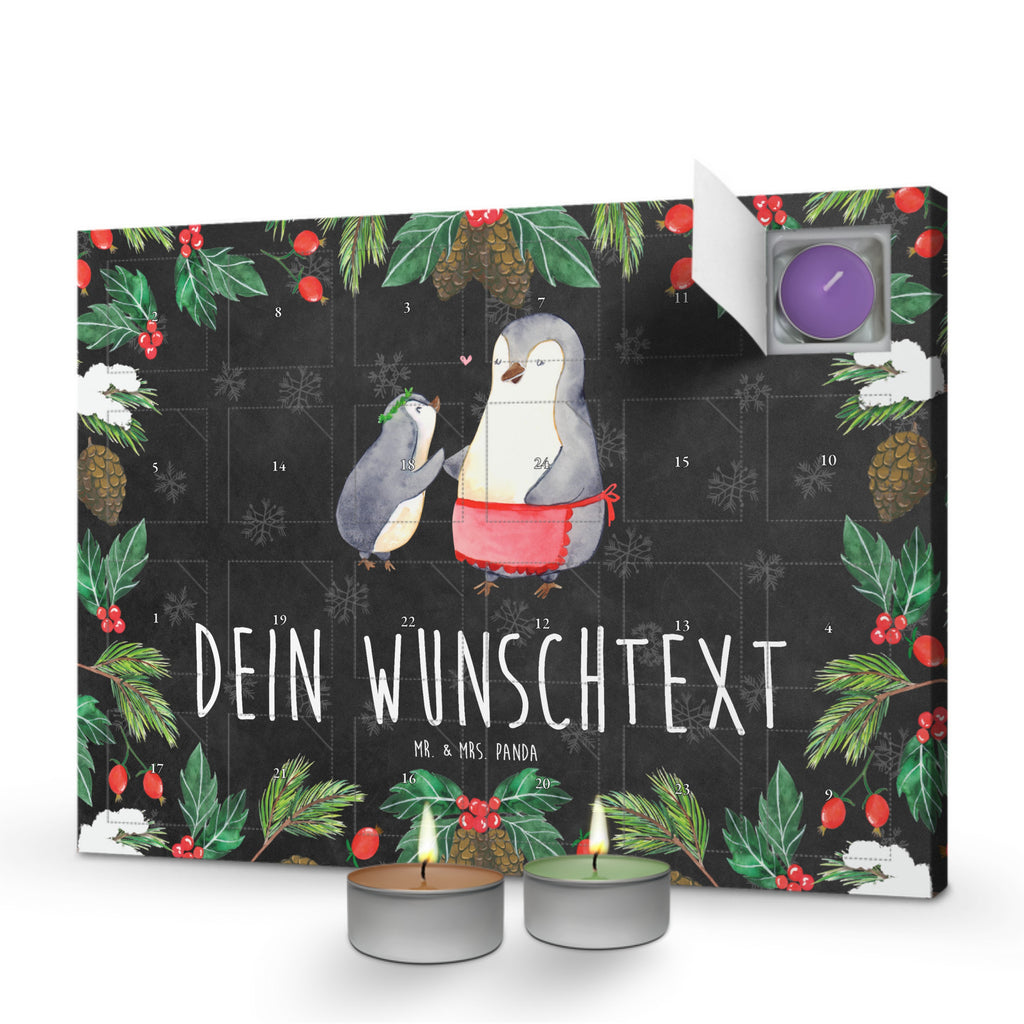 Personalisierter Duftkerzen Adventskalender Pinguin mit Kind Personalisierter Duftkerzen Adventskalender, Familie, Vatertag, Muttertag, Bruder, Schwester, Mama, Papa, Oma, Opa, Geschenk, Mami, Mutti, Mutter, Geburststag