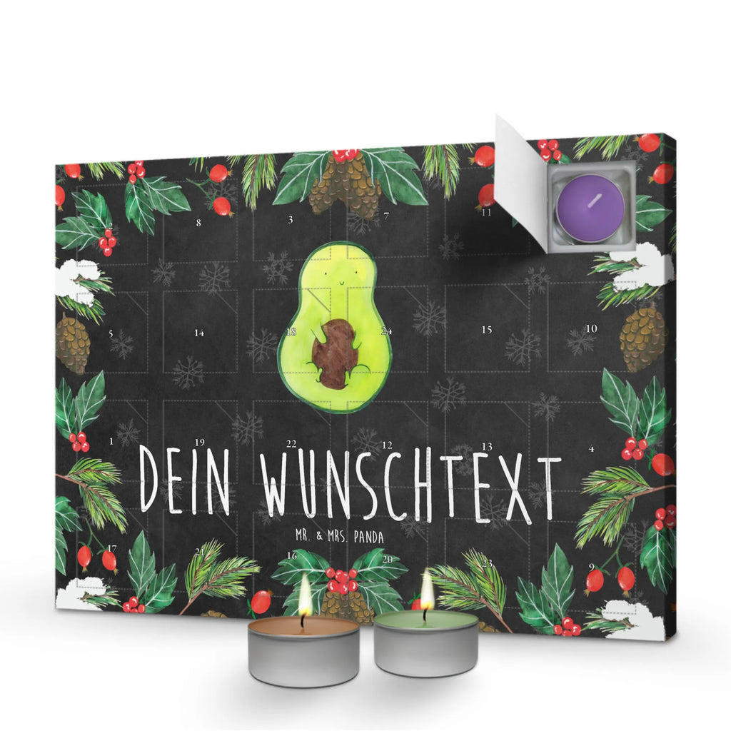 Personalisierter Duftkerzen Adventskalender Avocado Kern Personalisierter Duftkerzen Adventskalender, Avocado, Veggie, Vegan, Gesund, Avokado, Avocadokern, Kern, Pflanze, Spruch Leben