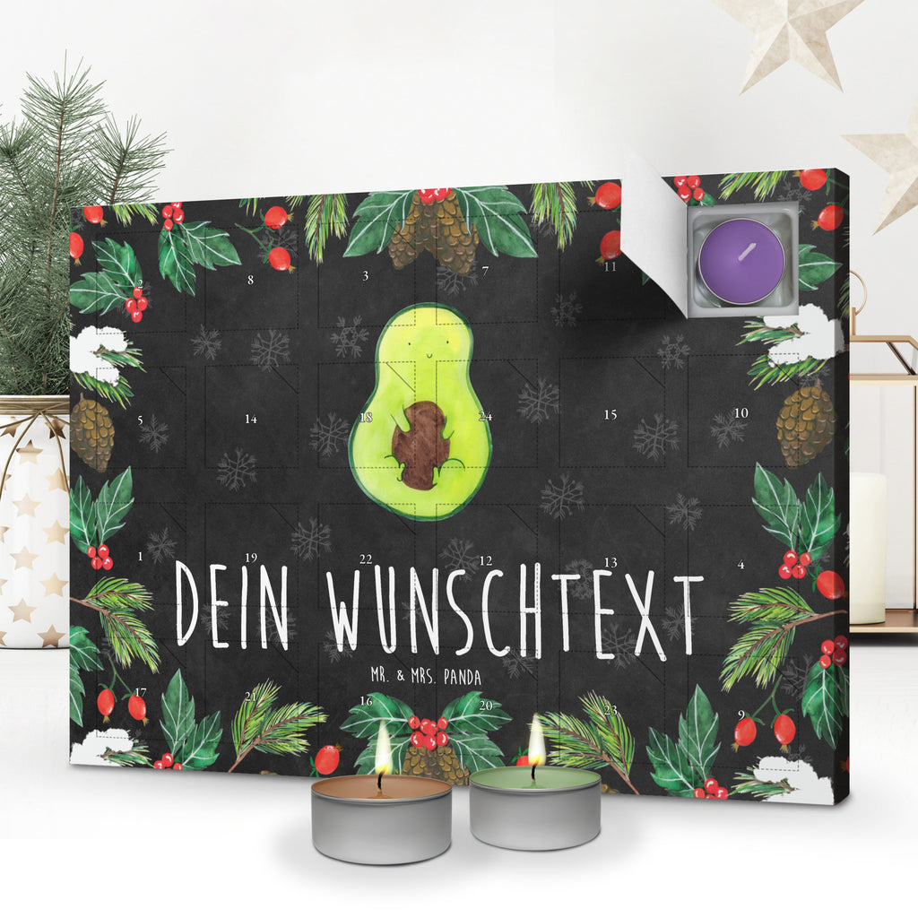 Personalisierter Duftkerzen Adventskalender Avocado Kern Personalisierter Duftkerzen Adventskalender, Avocado, Veggie, Vegan, Gesund, Avokado, Avocadokern, Kern, Pflanze, Spruch Leben