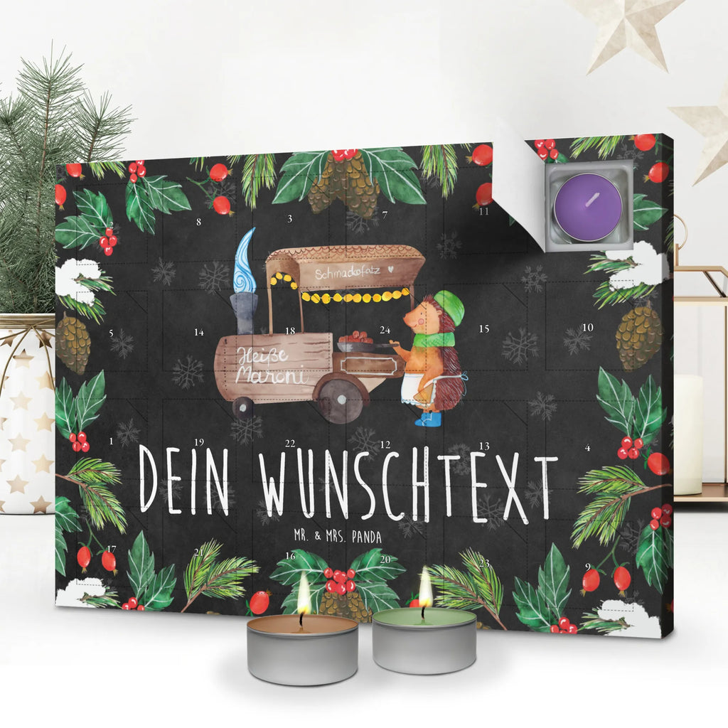 Personalisierter Duftkerzen Adventskalender Igel Maronen Personalisierter Duftkerzen Adventskalender, Winter, Weihnachten, Weihnachtsdeko, Nikolaus, Advent, Heiligabend, Wintermotiv, Maronen, Weihnachtsmarkt, Kastanien, Duft