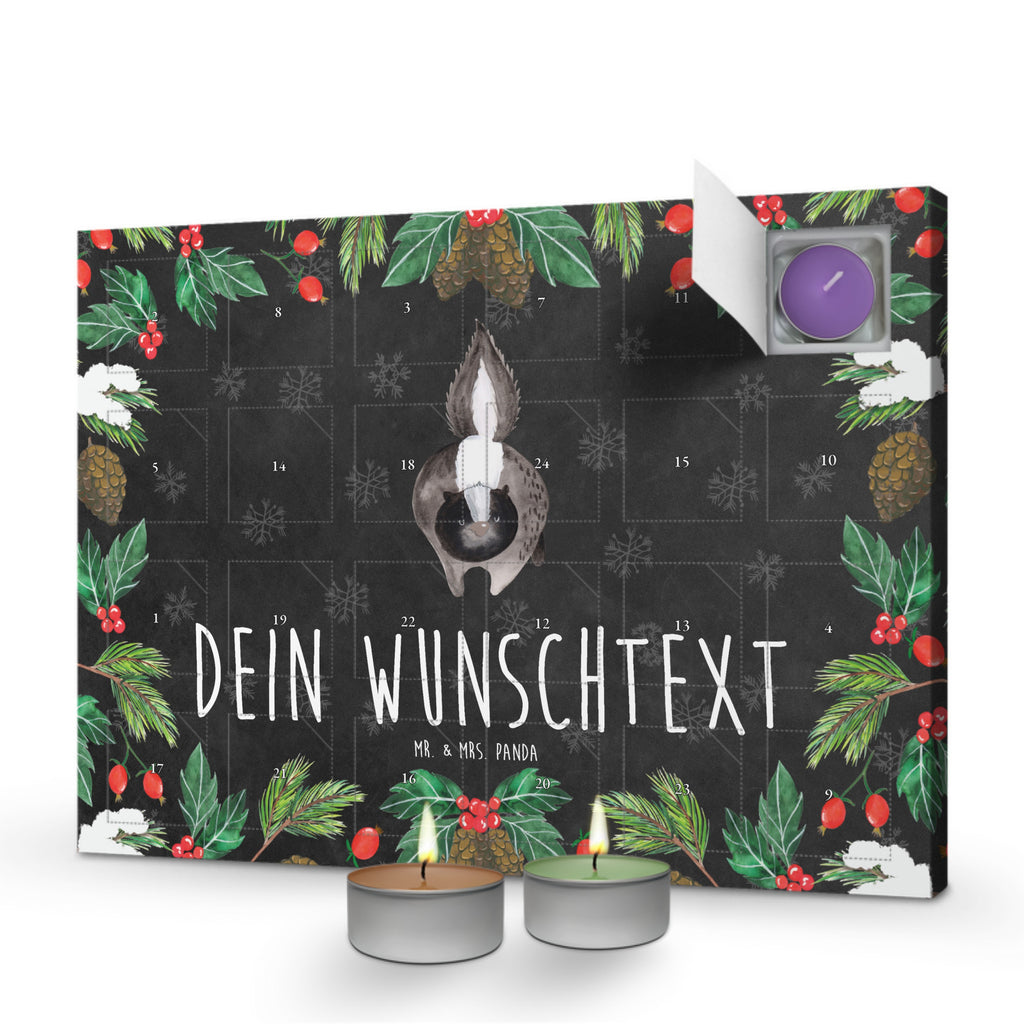 Personalisierter Duftkerzen Adventskalender Stinktier Angriff Personalisierter Duftkerzen Adventskalender, Stinktier, Skunk, Wildtier, Raubtier, Stinker, Stinki, wütend, Drohung