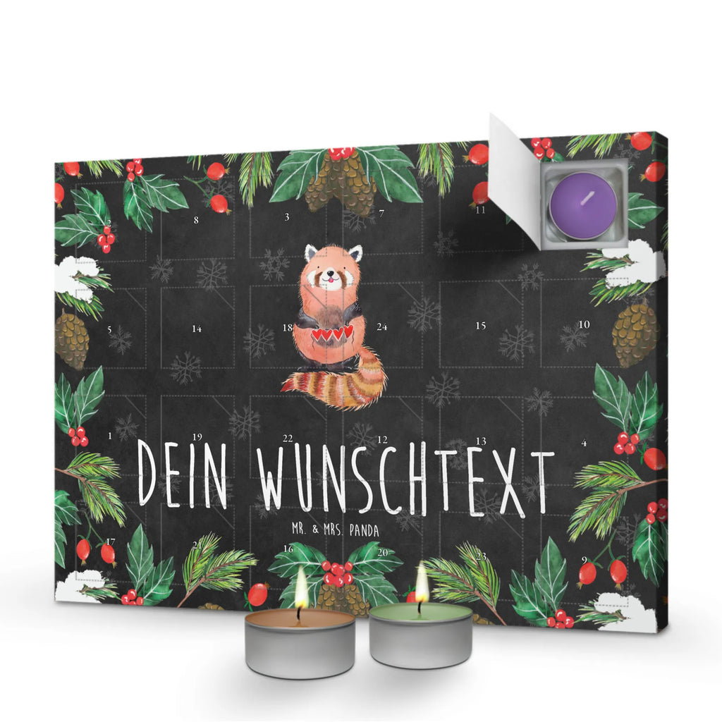 Personalisierter Duftkerzen Adventskalender Roter Panda Personalisierter Duftkerzen Adventskalender, Tiermotive, Gute Laune, lustige Sprüche, Tiere, Panda, Liebe, Rot, Herz, Liebling, Lieblingsmensch