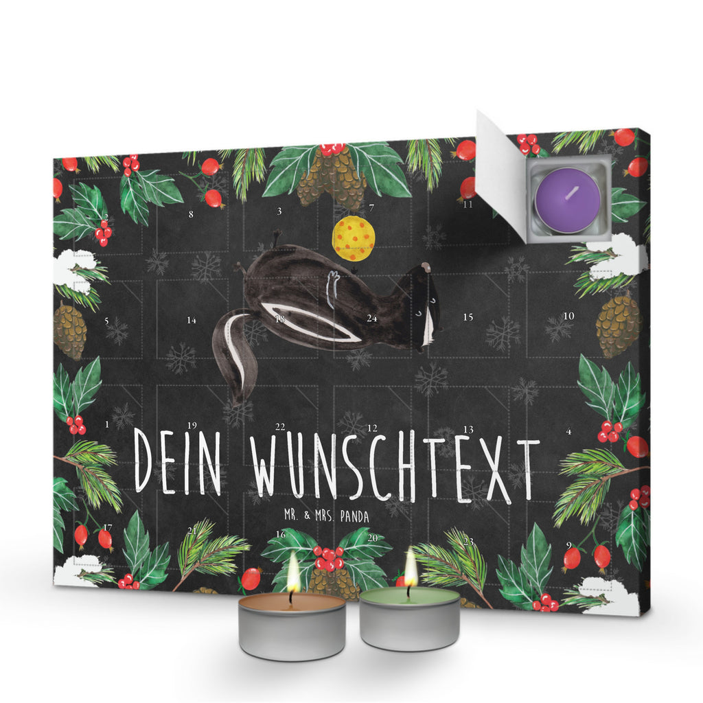 Personalisierter Duftkerzen Adventskalender Stinktier Ball Personalisierter Duftkerzen Adventskalender, Stinktier, Skunk, Wildtier, Raubtier, Stinker, Stinki, verspielt, Weisheit