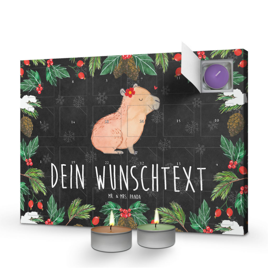 Personalisierter Duftkerzen Adventskalender Capybara Blume Personalisierter Duftkerzen Adventskalender, Tiermotive, Gute Laune, lustige Sprüche, Tiere, Capybara