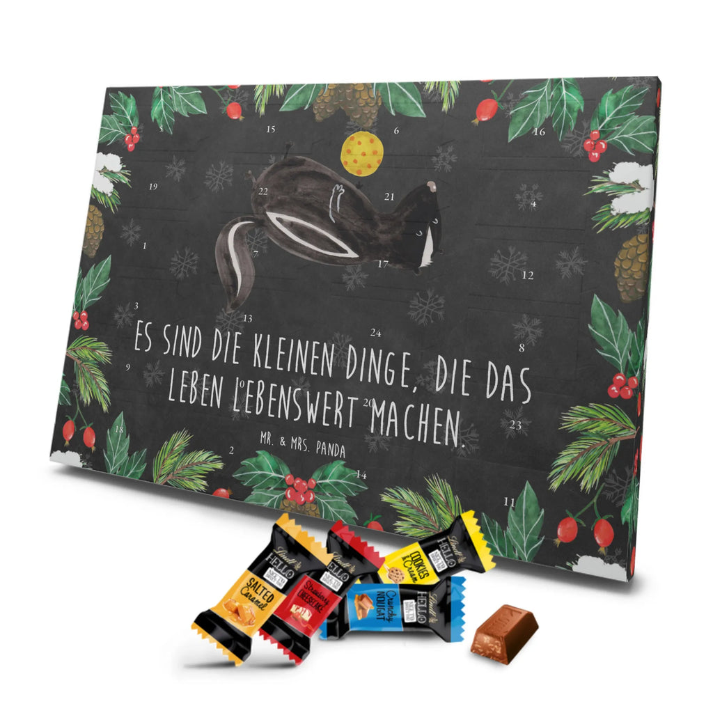 Markenschokolade Adventskalender Stinktier Ball Adventskalender, Weihnachtskalender, Markenschokolade Adventskalender, Stinktier, Skunk, Wildtier, Raubtier, Stinker, Stinki, verspielt, Weisheit