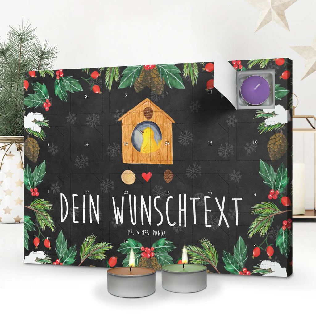 Personalisierter Duftkerzen Adventskalender Vogelhaus Home Personalisierter Duftkerzen Adventskalender, Tiermotive, Gute Laune, lustige Sprüche, Tiere, Vogelhaus, Vogel, Home sweet Home, Einzug, Umzug, Geschenk, Einzugsgeschenk, Hausbau, Haus