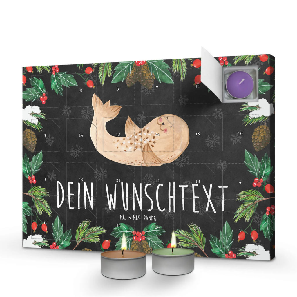 Personalisierter Duftkerzen Adventskalender Robbe Liegen Personalisierter Duftkerzen Adventskalender, Tiermotive, Gute Laune, lustige Sprüche, Tiere, Robbe, Robben, Seehund, Strand, Meerestier, Ostsee, Nordsee, Lachen, Freude