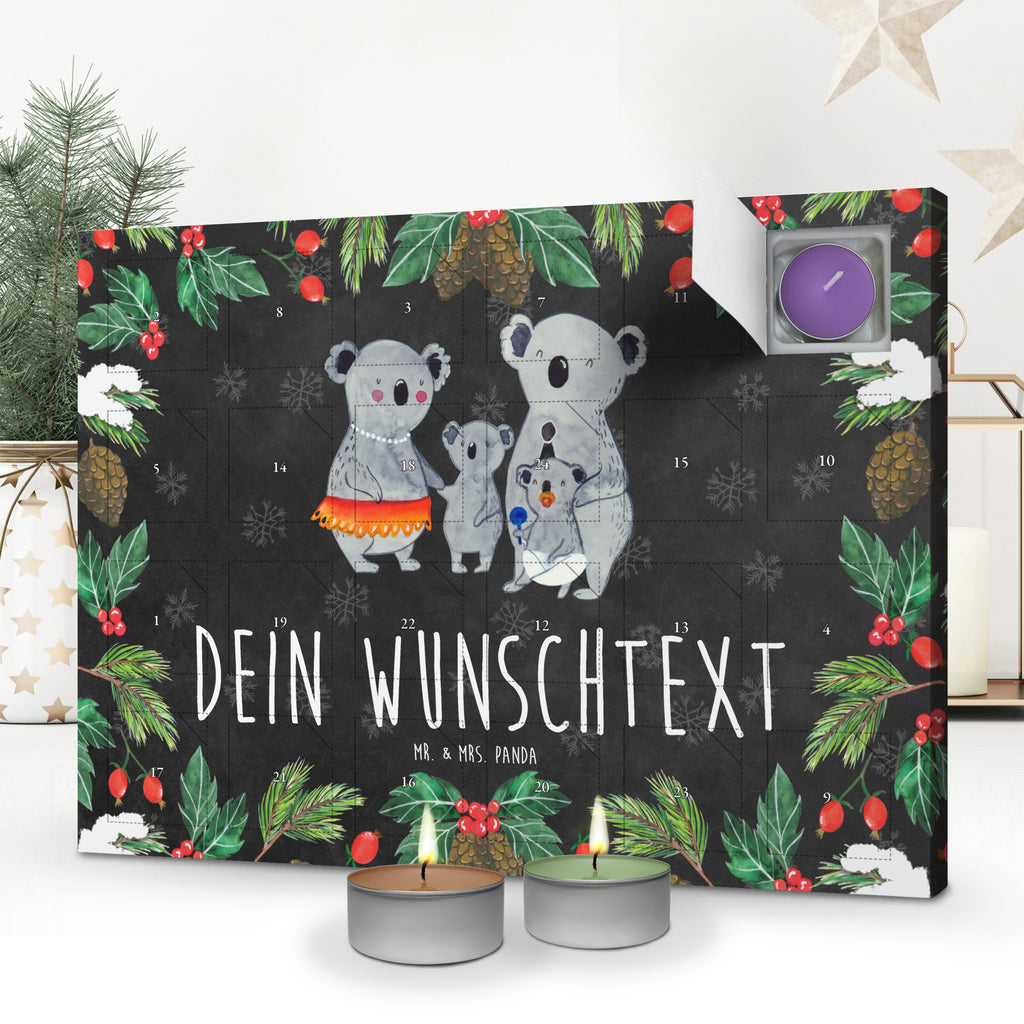 Personalisierter Duftkerzen Adventskalender Koala Familie Personalisierter Duftkerzen Adventskalender, Familie, Vatertag, Muttertag, Bruder, Schwester, Mama, Papa, Oma, Opa, Koala, Koalas, Family, Kinder, Geschwister, Familienleben