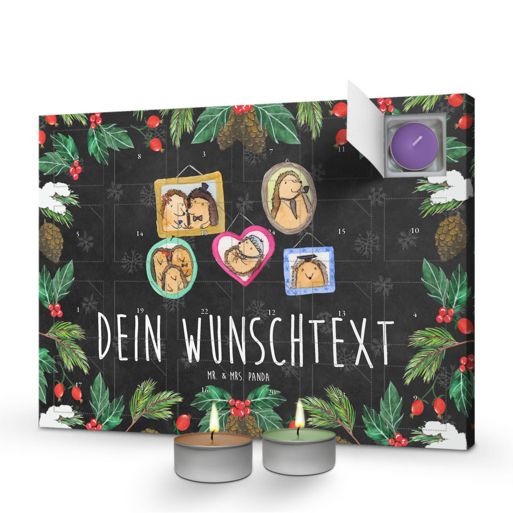 Personalisierter Duftkerzen Adventskalender Igel Familie Personalisierter Duftkerzen Adventskalender, Familie, Vatertag, Muttertag, Bruder, Schwester, Mama, Papa, Oma, Opa, Liebe, Igel, Bilder, Zusammenhalt, Glück