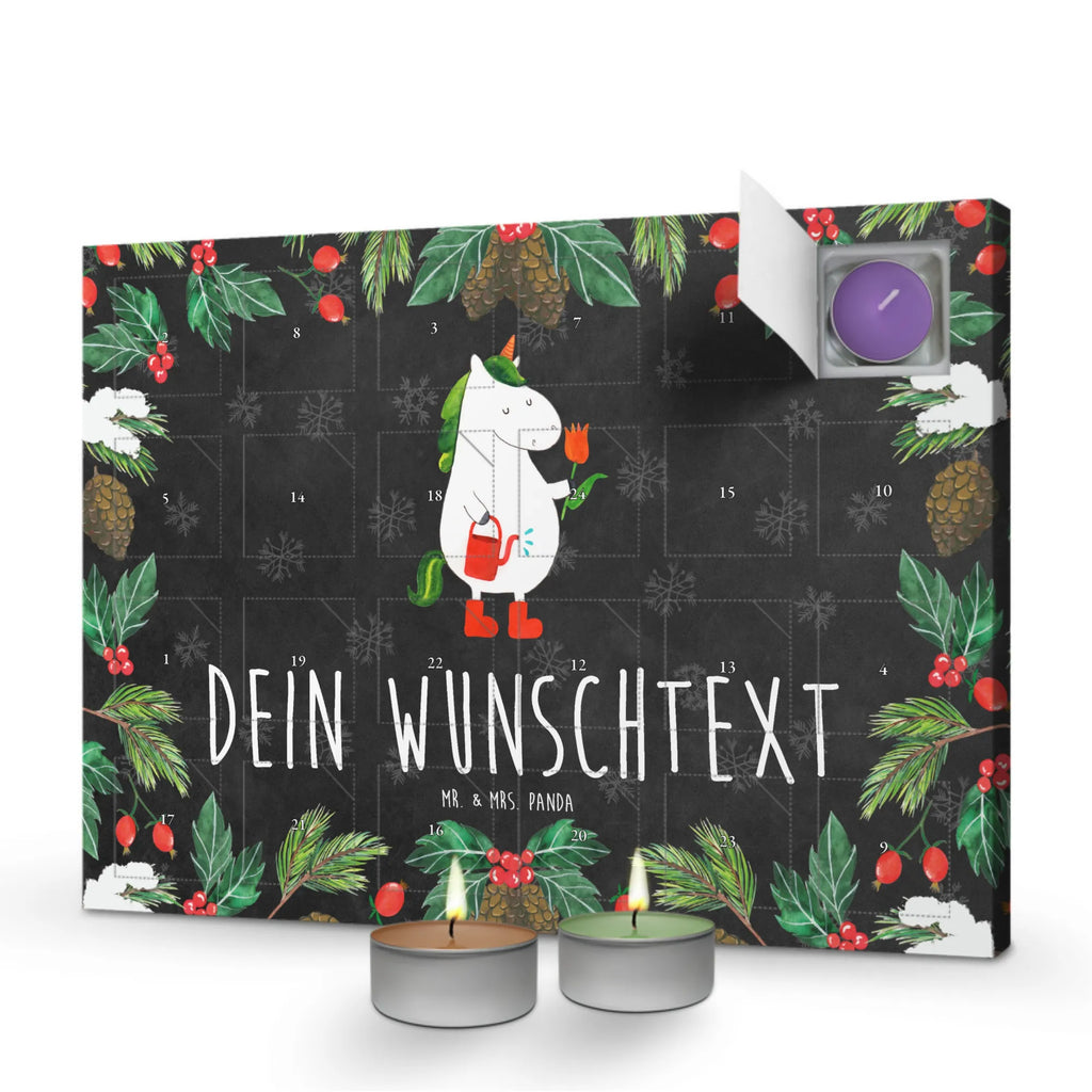 Personalisierter Duftkerzen Adventskalender Einhorn Gärtner Personalisierter Duftkerzen Adventskalender, Einhorn, Einhörner, Einhorn Deko, Pegasus, Unicorn, Luftballon, Gießkanne, Giesskanne, Lebenslust, Freude, Blume, Freundin, Garten, Stiefel