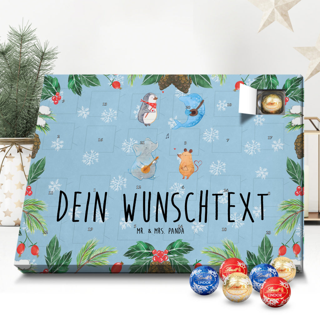 Personalisierter Kugel Markenschokolade Adventskalender Big Band Personalisierter Kugel Markenschokolade Adventskalender, Tiermotive, Gute Laune, lustige Sprüche, Tiere, Hund, Pinguin, Maus, Elefant, Delfin, Gitarre, Band, Triangel, Musikanten, Musik