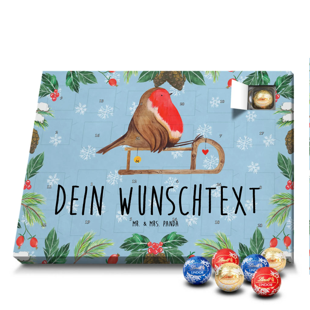 Personalisierter Kugel Markenschokolade Adventskalender Rotkehlchen Schlitten Personalisierter Kugel Markenschokolade Adventskalender, Winter, Weihnachten, Weihnachtsdeko, Nikolaus, Advent, Heiligabend, Wintermotiv, Schlitten, Vogel