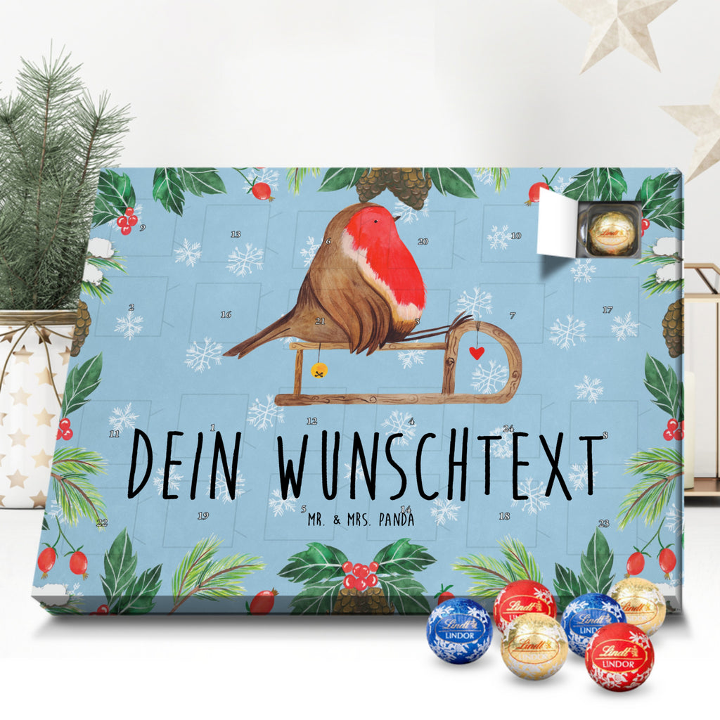 Personalisierter Kugel Markenschokolade Adventskalender Rotkehlchen Schlitten Personalisierter Kugel Markenschokolade Adventskalender, Winter, Weihnachten, Weihnachtsdeko, Nikolaus, Advent, Heiligabend, Wintermotiv, Schlitten, Vogel