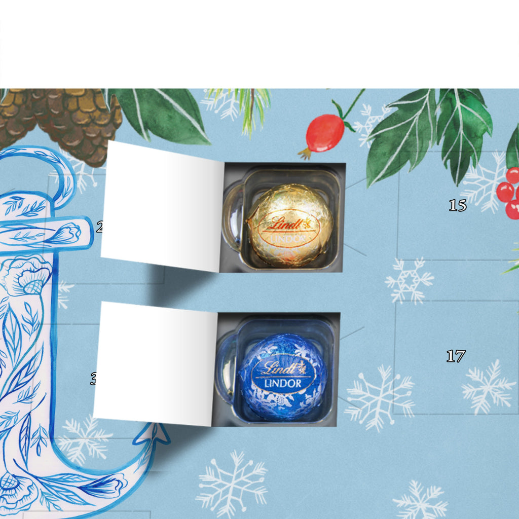 Personalisierter Kugel Markenschokolade Adventskalender Anker Blau Personalisierter Kugel Markenschokolade Adventskalender, Tiermotive, Gute Laune, lustige Sprüche, Tiere