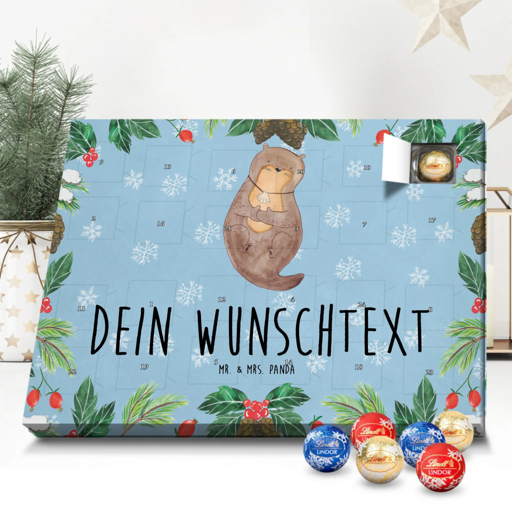 Personalisierter Kugel Markenschokolade Adventskalender Otter Muschel Personalisierter Kugel Markenschokolade Adventskalender, Otter, Fischotter, Seeotter, Otterliebe, grübeln, träumen, Motivation, Tagträumen, Büro