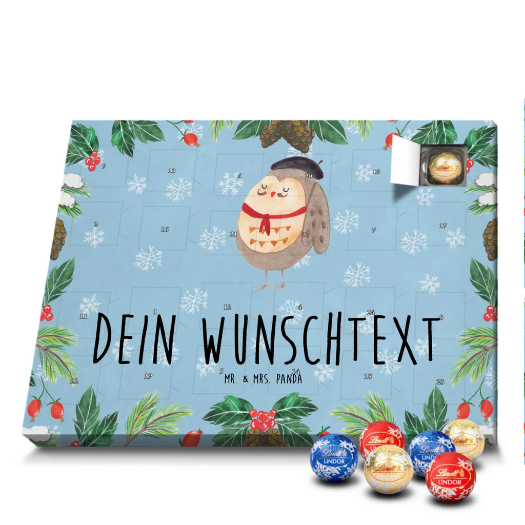 Personalisierter Kugel Markenschokolade Adventskalender Eule Frankreich Personalisierter Kugel Markenschokolade Adventskalender, Eule, Eulen, Eule Deko, Owl, hibou, La vie est belle, das Leben ist schön, Spruch schön, Spruch Französisch, Frankreich