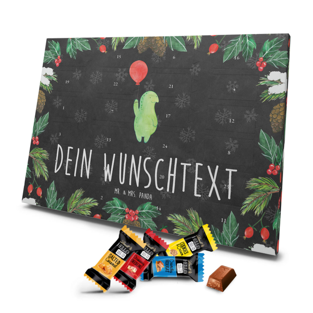 Personalisierter Markenschokolade Adventskalender Schildkröte Luftballon Personalisierter Adventskalender, Schildkröte, Schildkröten, Mutausbruch, Motivation, Motivationsspruch