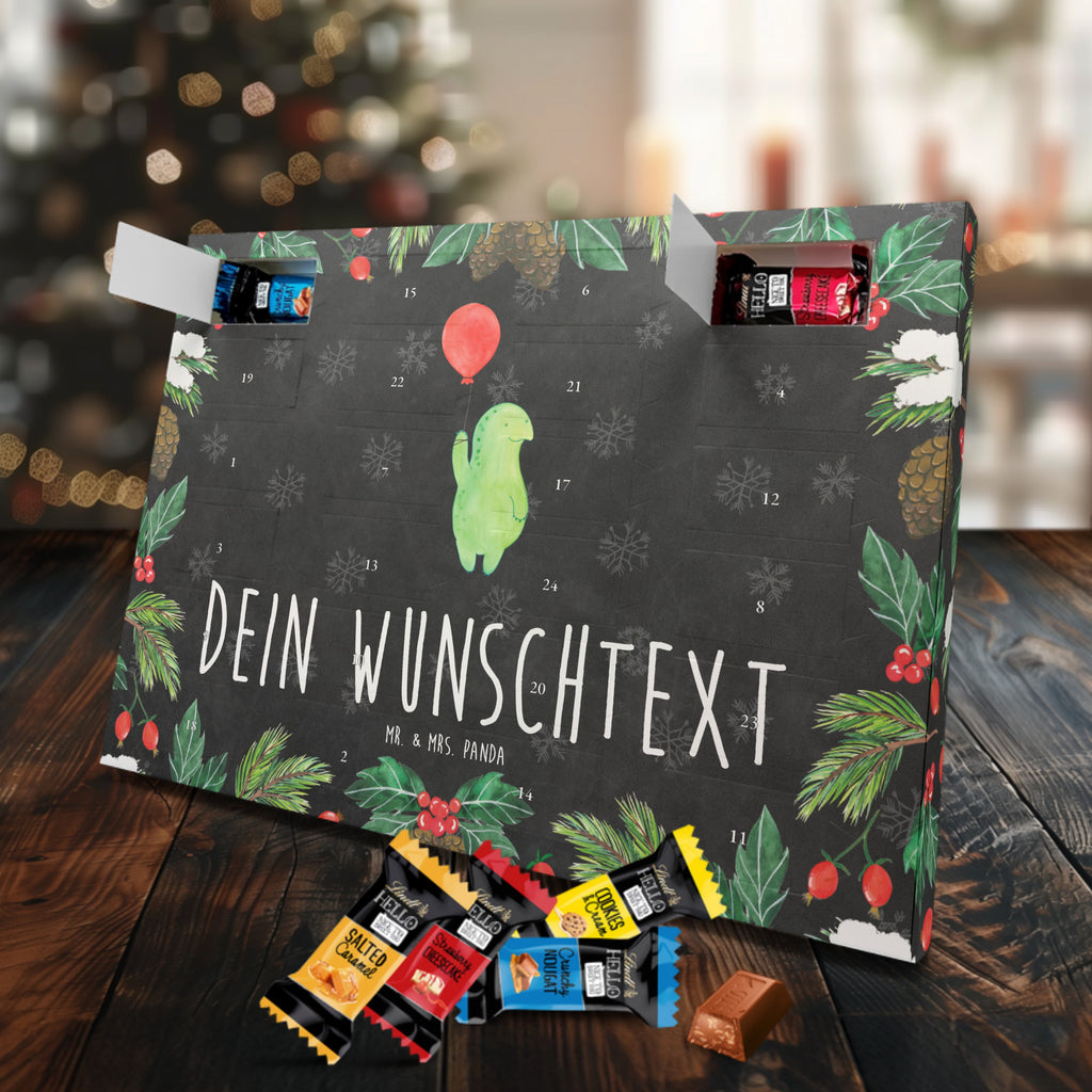 Personalisierter Markenschokolade Adventskalender Schildkröte Luftballon Personalisierter Adventskalender, Schildkröte, Schildkröten, Mutausbruch, Motivation, Motivationsspruch