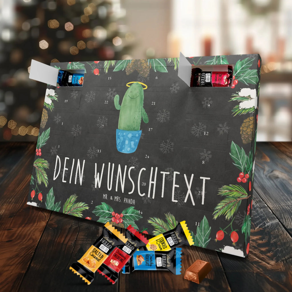 Personalisierter Markenschokolade Adventskalender Kaktus Heilig Personalisierter Adventskalender, Kaktus, Kakteen, frech, lustig, Kind, Eltern, Familie, Bruder, Schwester, Schwestern, Freundin, Heiligenschein