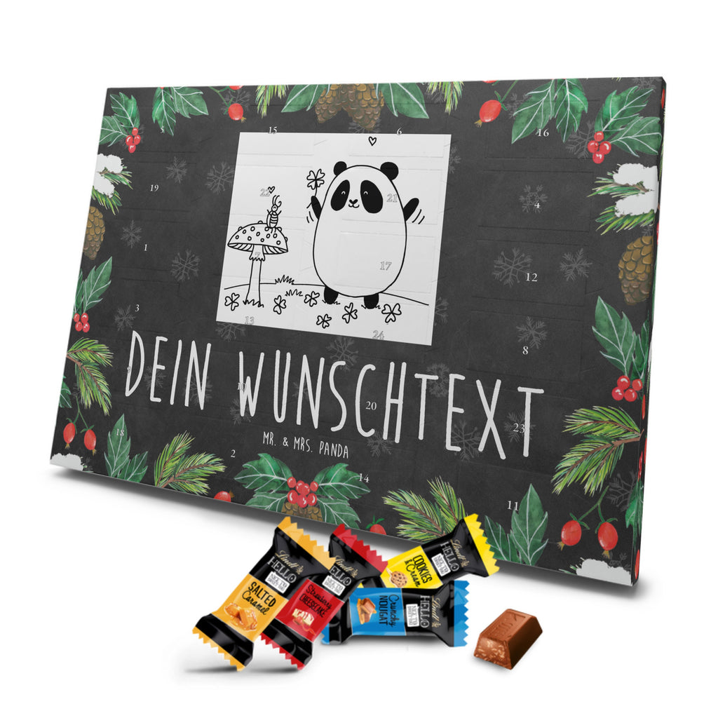 Personalisierter Markenschokolade Adventskalender Panda Glück Personalisierter Adventskalender