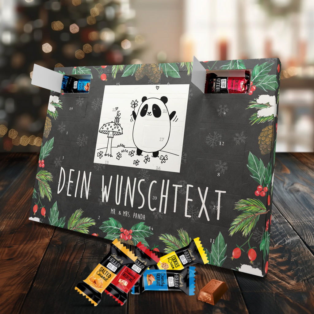 Personalisierter Markenschokolade Adventskalender Panda Glück Personalisierter Adventskalender