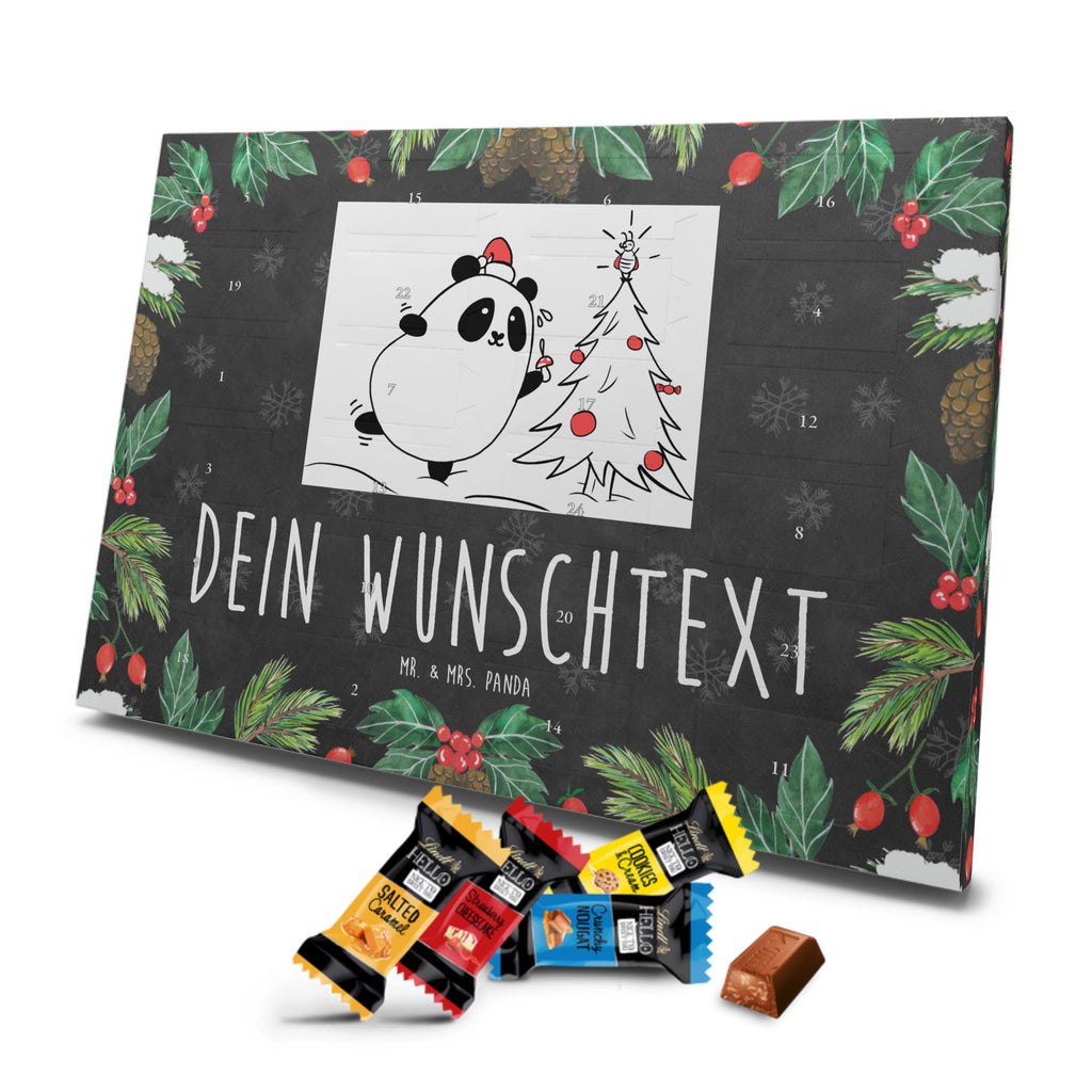 Personalisierter Markenschokolade Adventskalender Panda Weihnachtszeit Personalisierter Adventskalender