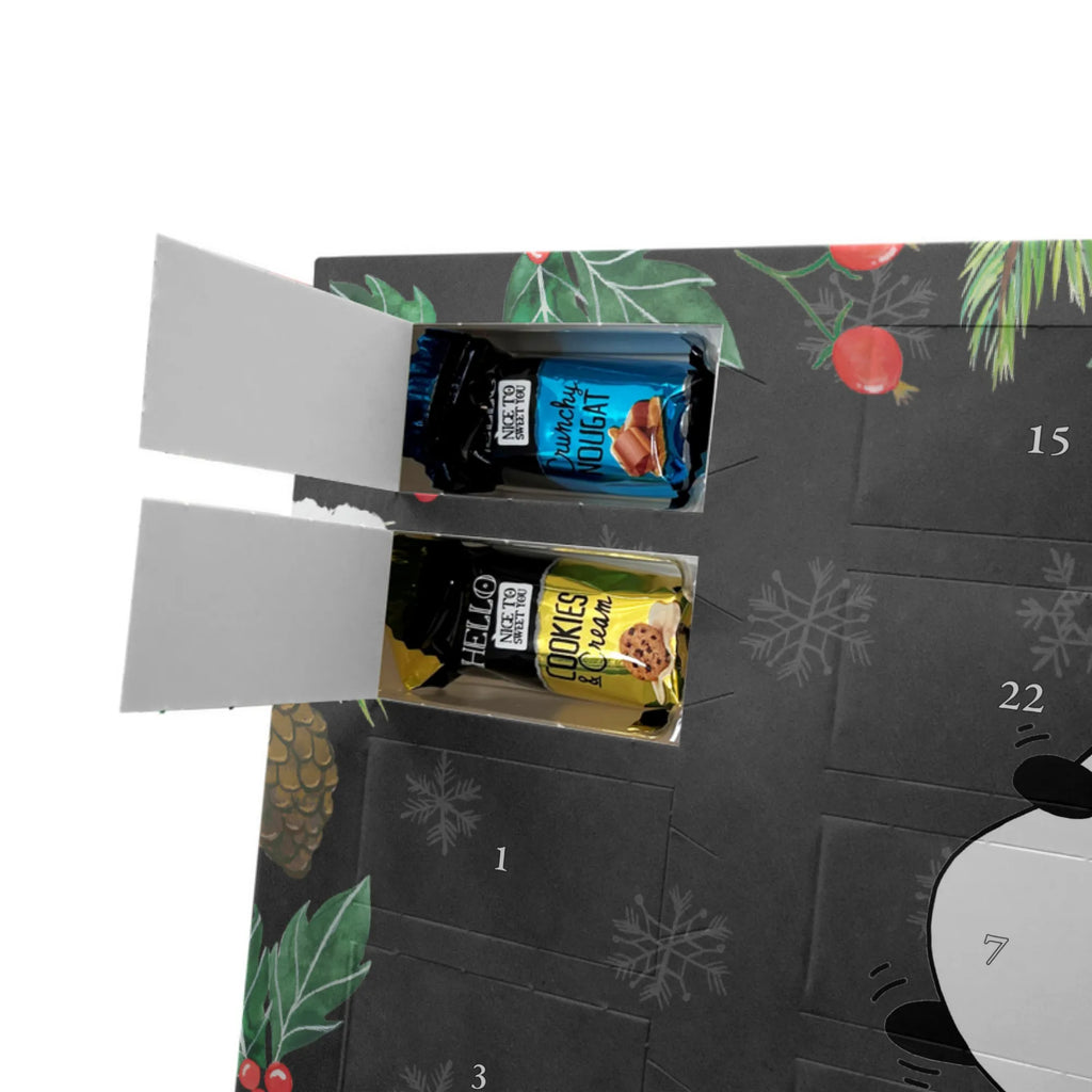 Personalisierter Markenschokolade Adventskalender Panda Weihnachtszeit Personalisierter Adventskalender