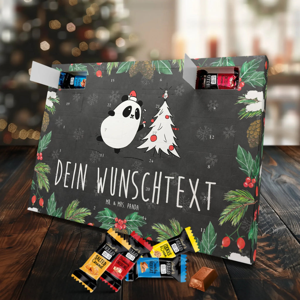 Personalisierter Markenschokolade Adventskalender Panda Weihnachtszeit Personalisierter Adventskalender