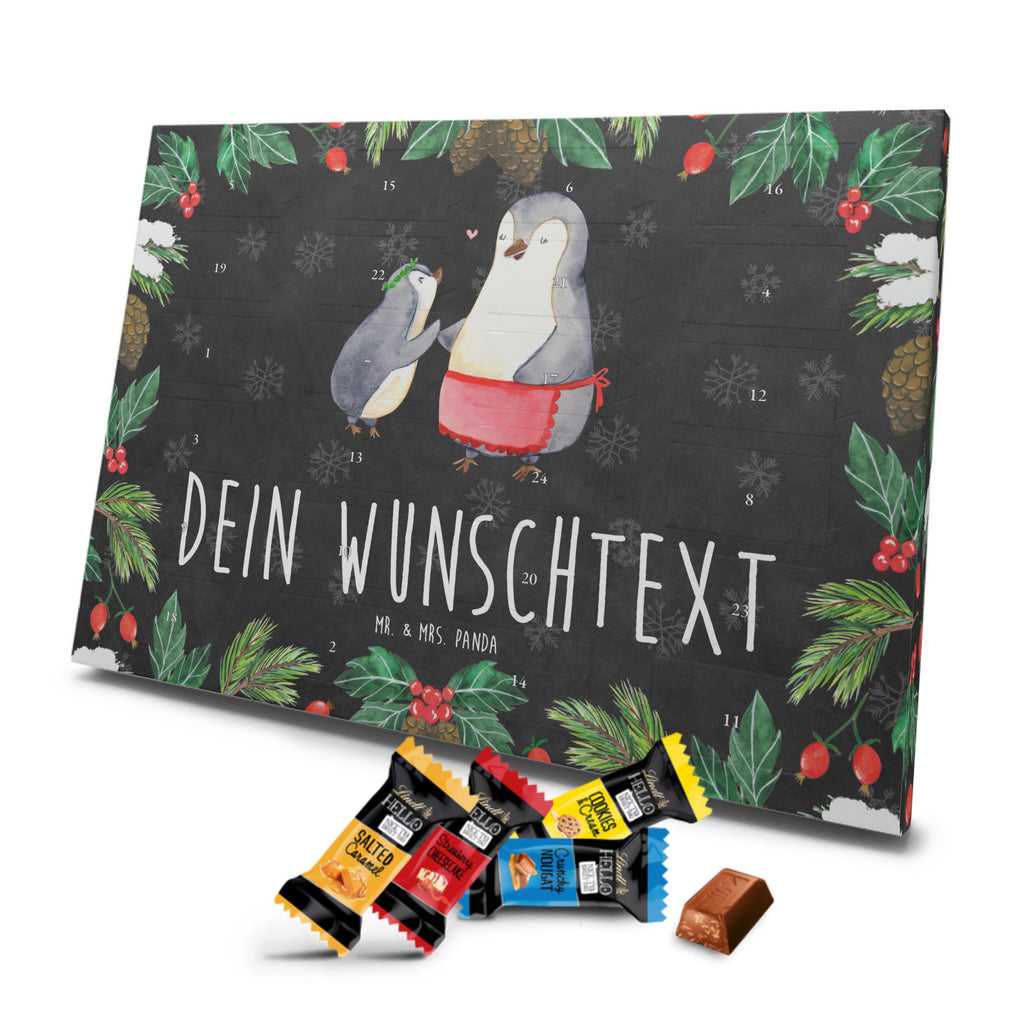 Personalisierter Markenschokolade Adventskalender Pinguin mit Kind Personalisierter Adventskalender, Familie, Vatertag, Muttertag, Bruder, Schwester, Mama, Papa, Oma, Opa, Geschenk, Mami, Mutti, Mutter, Geburststag