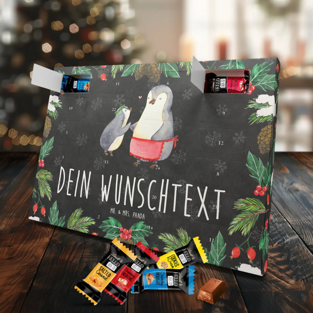 Personalisierter Markenschokolade Adventskalender Pinguin mit Kind Personalisierter Adventskalender, Familie, Vatertag, Muttertag, Bruder, Schwester, Mama, Papa, Oma, Opa, Geschenk, Mami, Mutti, Mutter, Geburststag