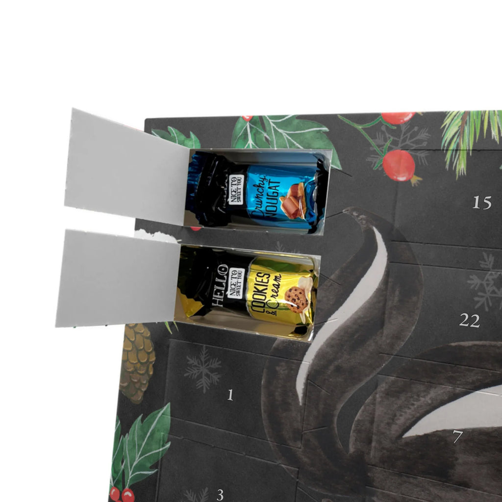 Personalisierter Markenschokolade Adventskalender Stinktier Yoga Personalisierter Adventskalender, Stinktier, Skunk, Wildtier, Raubtier, Stinker, Stinki, Yoga, Namaste, Lebe, Liebe, Lache