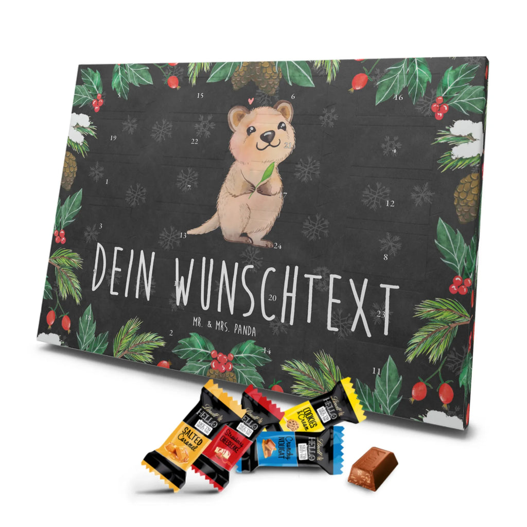 Personalisierter Markenschokolade Adventskalender Quokka Happy Personalisierter Adventskalender, Tiermotive, Gute Laune, lustige Sprüche, Tiere, Quokka, Verschieben, Aufschieberitis, Lustiger Spruch, Niedliches Tier, Dinge erledigen