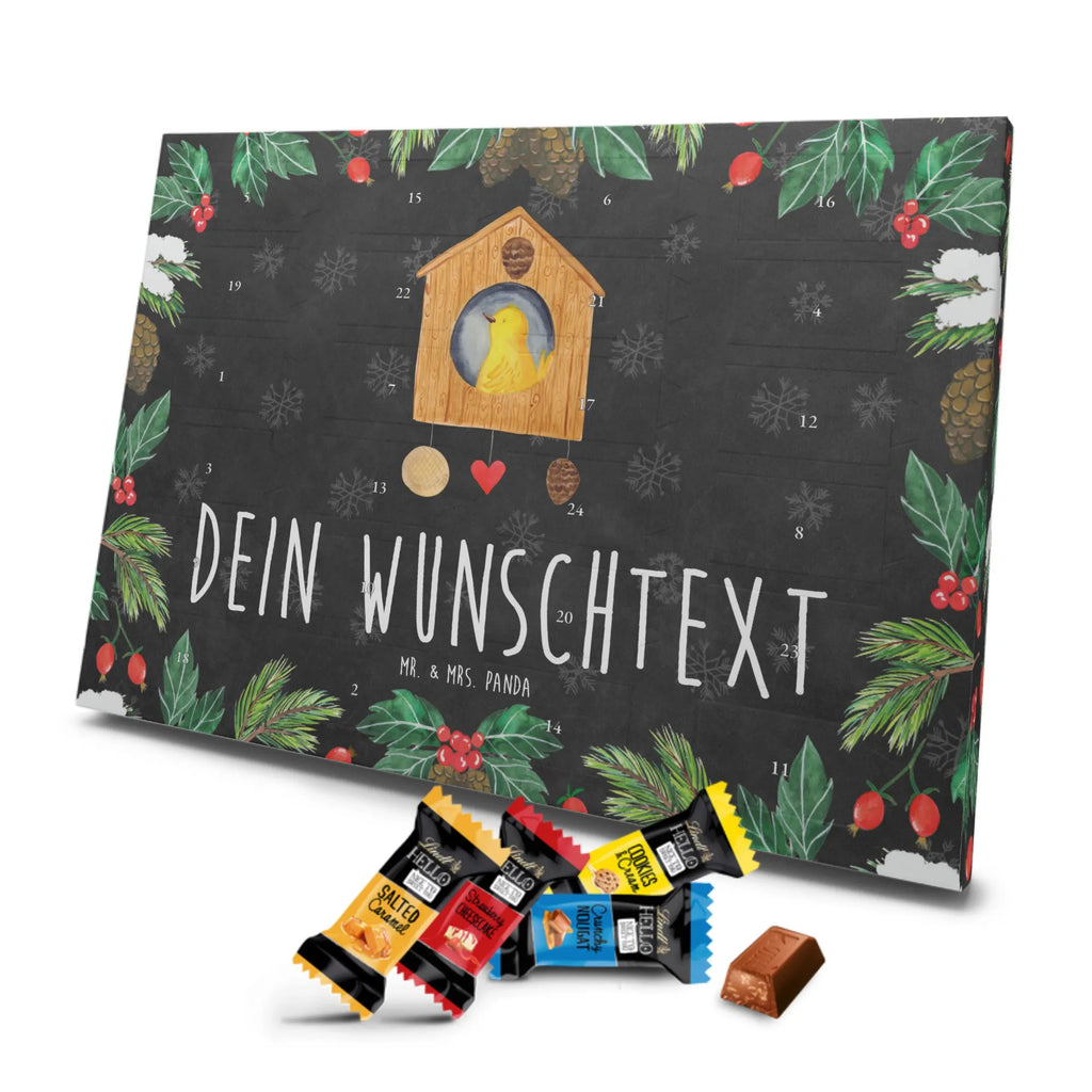 Personalisierter Markenschokolade Adventskalender Vogelhaus Home Personalisierter Adventskalender, Tiermotive, Gute Laune, lustige Sprüche, Tiere, Vogelhaus, Vogel, Home sweet Home, Einzug, Umzug, Geschenk, Einzugsgeschenk, Hausbau, Haus