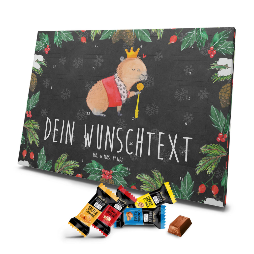 Personalisierter Markenschokolade Adventskalender Capybara König Personalisierter Adventskalender, Tiermotive, Gute Laune, lustige Sprüche, Tiere, Capybara, König