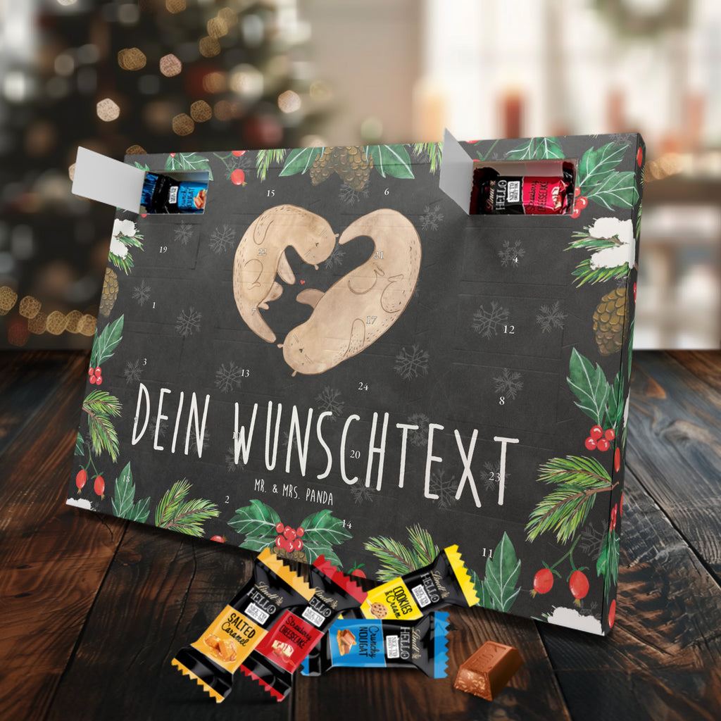 Personalisierter Markenschokolade Adventskalender Otter Herz Personalisierter Adventskalender, Otter, Fischotter, Seeotter, Liebe, Herz, Liebesbeweis, Liebesgeschenk, Bessere Hälfte, Love you, Jahrestag, Hochzeitstag, Verlobung, gemeinsames Leben