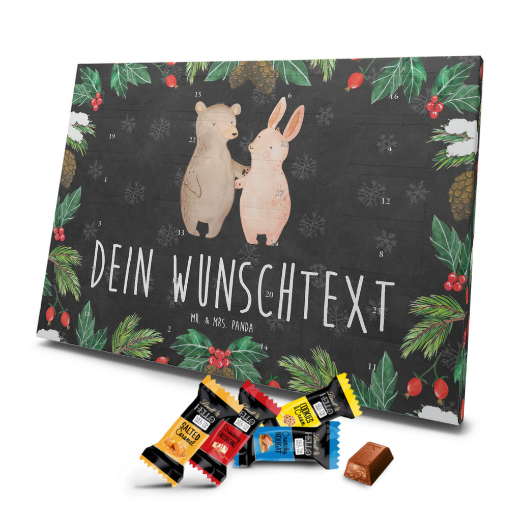 Personalisierter Markenschokolade Adventskalender Bär und Hase Umarmen Personalisierter Adventskalender, Liebe, Partner, Freund, Freundin, Ehemann, Ehefrau, Heiraten, Verlobung, Heiratsantrag, Liebesgeschenk, Jahrestag, Hocheitstag, Freunde, bester Freund, Hase, Bär, Bärchen, best friends