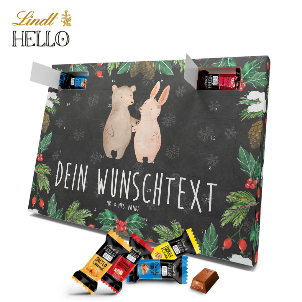 Personalisierter Markenschokolade Adventskalender Bär und Hase Umarmen Personalisierter Adventskalender, Liebe, Partner, Freund, Freundin, Ehemann, Ehefrau, Heiraten, Verlobung, Heiratsantrag, Liebesgeschenk, Jahrestag, Hocheitstag, Freunde, bester Freund, Hase, Bär, Bärchen, best friends