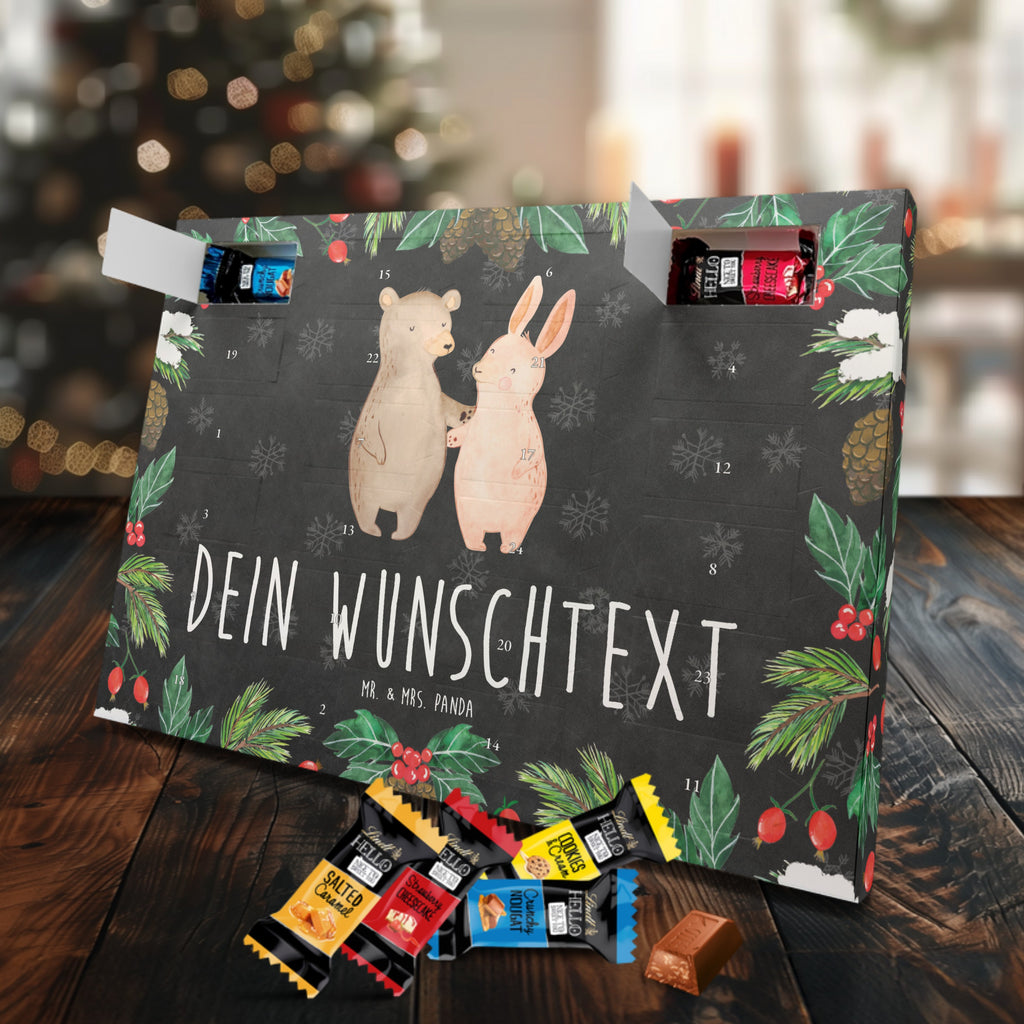 Personalisierter Markenschokolade Adventskalender Bär und Hase Umarmen Personalisierter Adventskalender, Liebe, Partner, Freund, Freundin, Ehemann, Ehefrau, Heiraten, Verlobung, Heiratsantrag, Liebesgeschenk, Jahrestag, Hocheitstag, Freunde, bester Freund, Hase, Bär, Bärchen, best friends