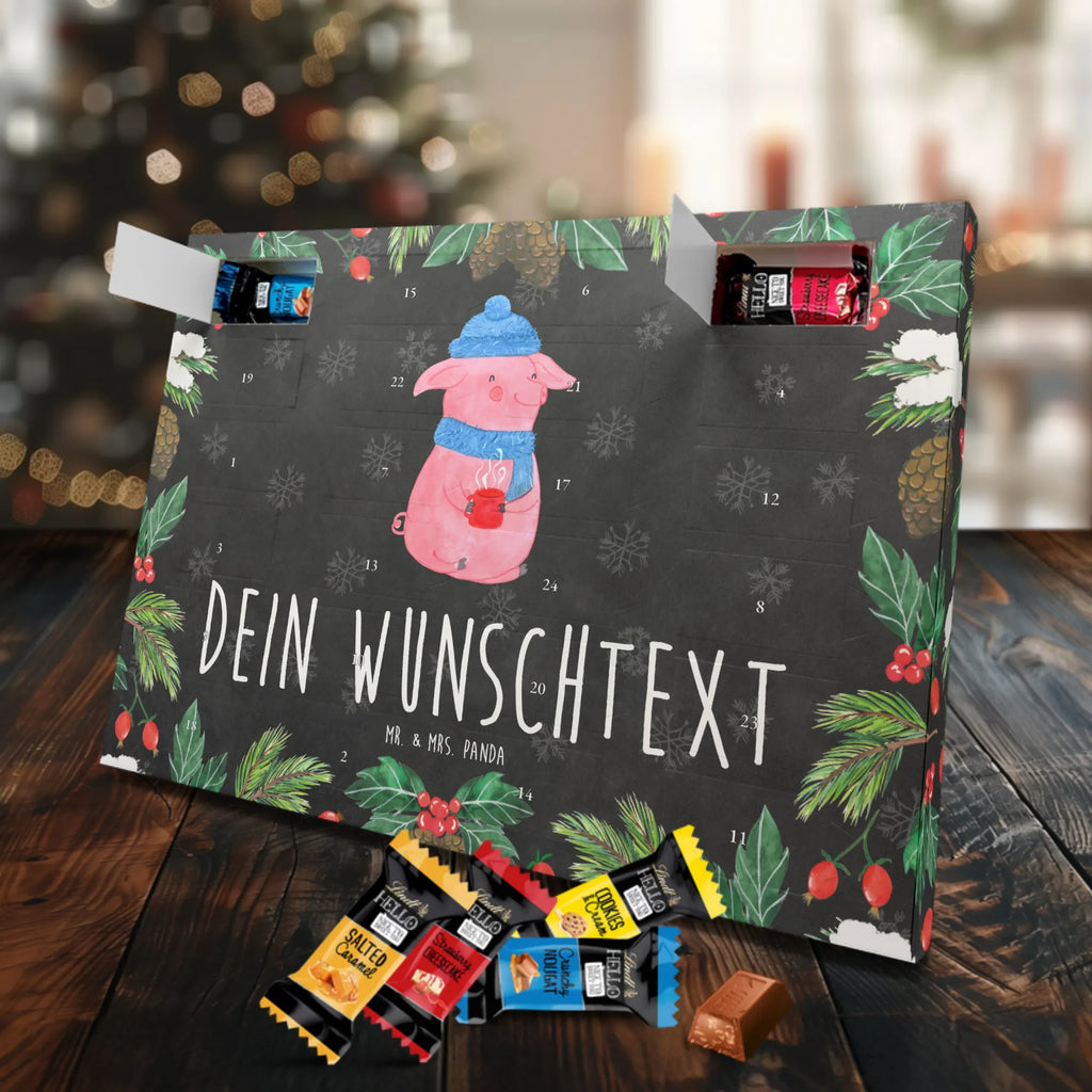 Personalisierter Markenschokolade Adventskalender Schwein Glühwein Personalisierter Adventskalender, Winter, Weihnachten, Weihnachtsdeko, Nikolaus, Advent, Heiligabend, Wintermotiv, Glühschwein, Glühwein, Weihnachtsmarkt, Punsch