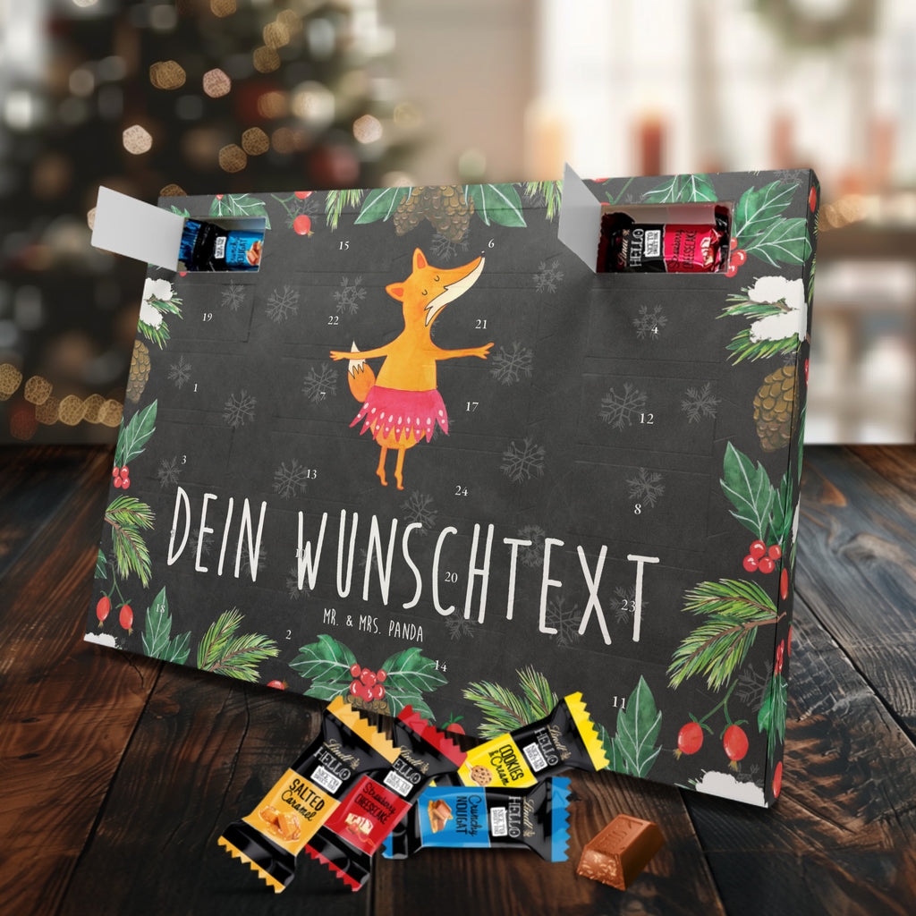 Personalisierter Markenschokolade Adventskalender Fuchs Ballerina Personalisierter Adventskalender, Fuchs, Fuchs Spruch, Füchse, Füchsin, Ballerina, Ballett, Tänzerin, Tanzen, Party, Einladung, Geburtstag