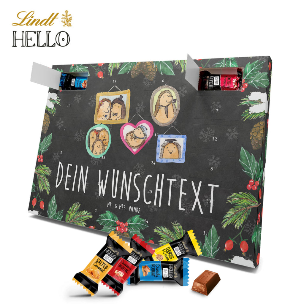 Personalisierter Markenschokolade Adventskalender Igel Familie Personalisierter Adventskalender, Familie, Vatertag, Muttertag, Bruder, Schwester, Mama, Papa, Oma, Opa, Liebe, Igel, Bilder, Zusammenhalt, Glück