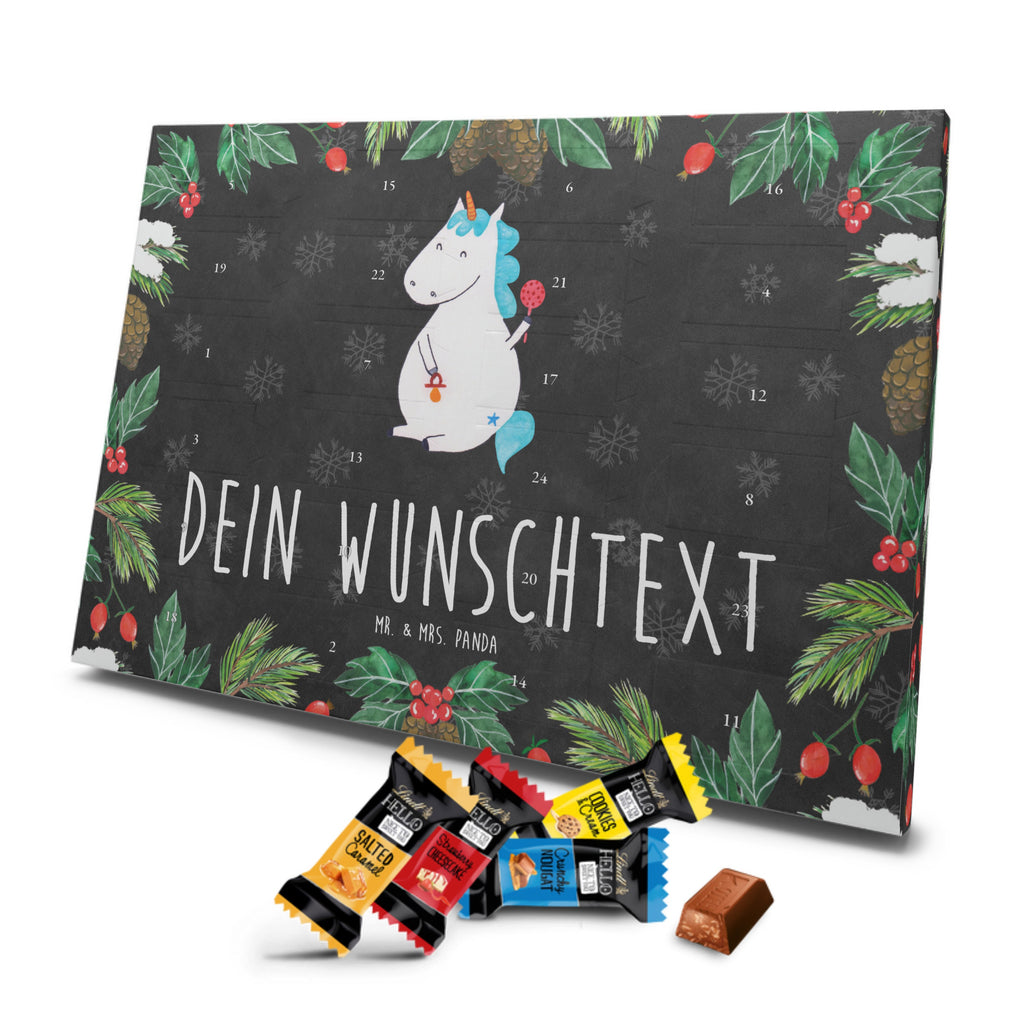 Personalisierter Markenschokolade Adventskalender Einhorn Baby Personalisierter Adventskalender, Einhorn, Einhörner, Einhorn Deko, Pegasus, Unicorn, Mutter, Geburt, Geburtstag, erstes Kind, Baby, Babyglück, Nachwuchs, Eltern, Party, Kind, Schnuller