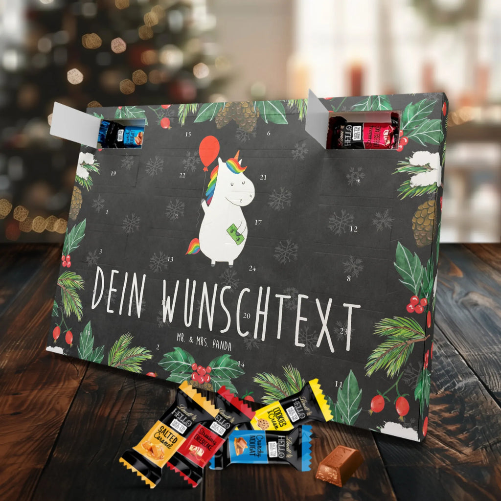 Personalisierter Markenschokolade Adventskalender Einhorn Luftballon Personalisierter Adventskalender, Einhorn, Einhörner, Einhorn Deko, Pegasus, Unicorn, Luftballon, Geld, Lebenslust, Freude, Geschenk, Freundin