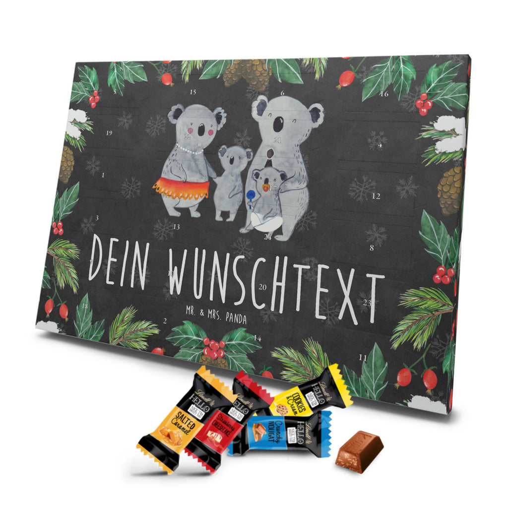 Personalisierter Markenschokolade Adventskalender Koala Familie Personalisierter Adventskalender, Familie, Vatertag, Muttertag, Bruder, Schwester, Mama, Papa, Oma, Opa, Koala, Koalas, Family, Kinder, Geschwister, Familienleben