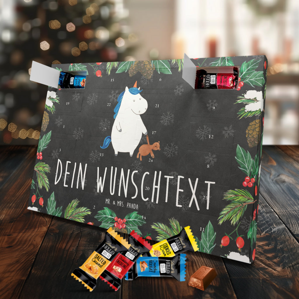 Personalisierter Markenschokolade Adventskalender Einhorn Teddy Personalisierter Adventskalender, Einhorn, Einhörner, Einhorn Deko, Pegasus, Unicorn, schlafen, gute Nacht, Single, Bett, Träumen, Freundin, Singleleben