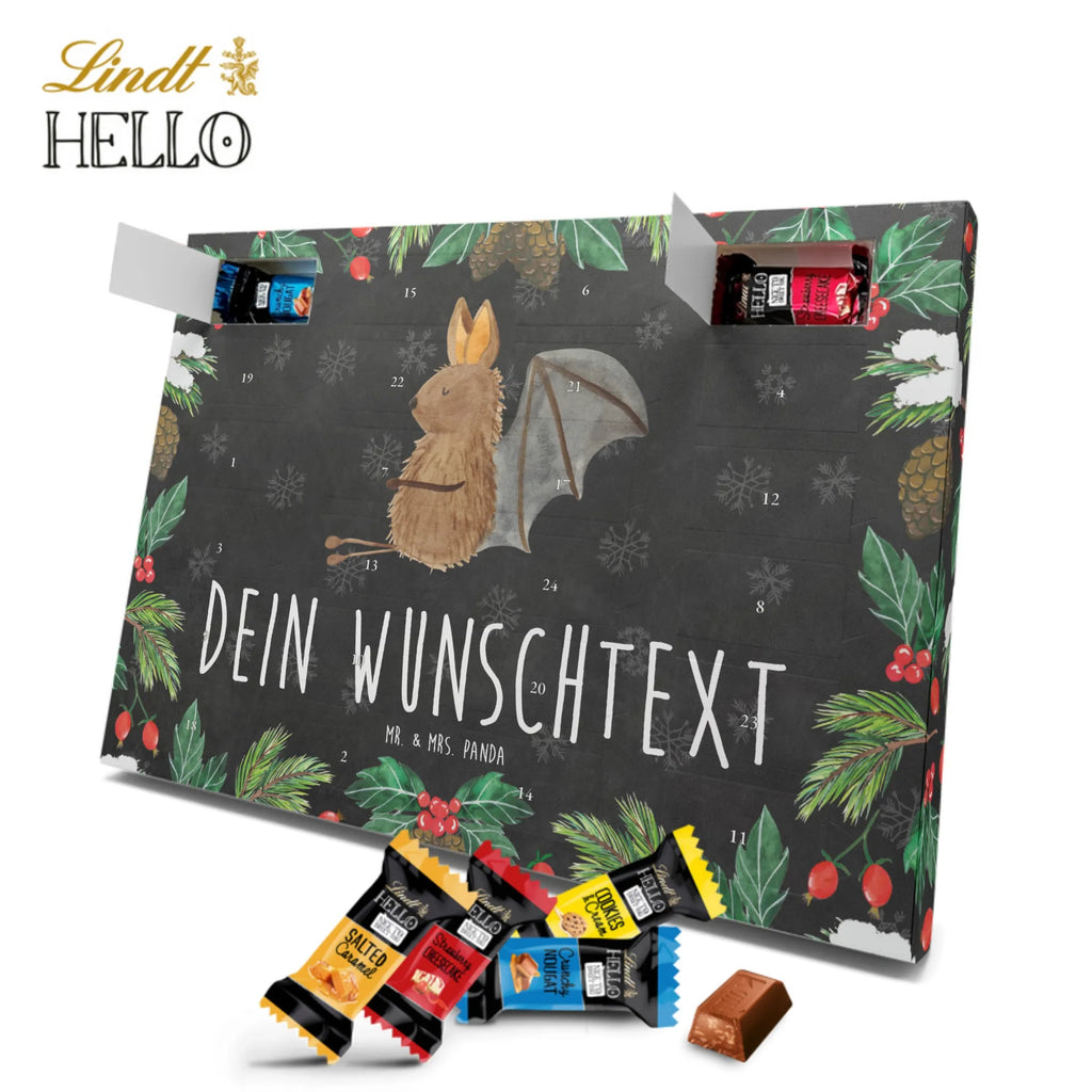 Personalisierter Markenschokolade Adventskalender Fledermaus Sitzen Personalisierter Adventskalender, Tiermotive, Gute Laune, lustige Sprüche, Tiere, Fledermaus, Fledermäuse, Motivation, entspannen