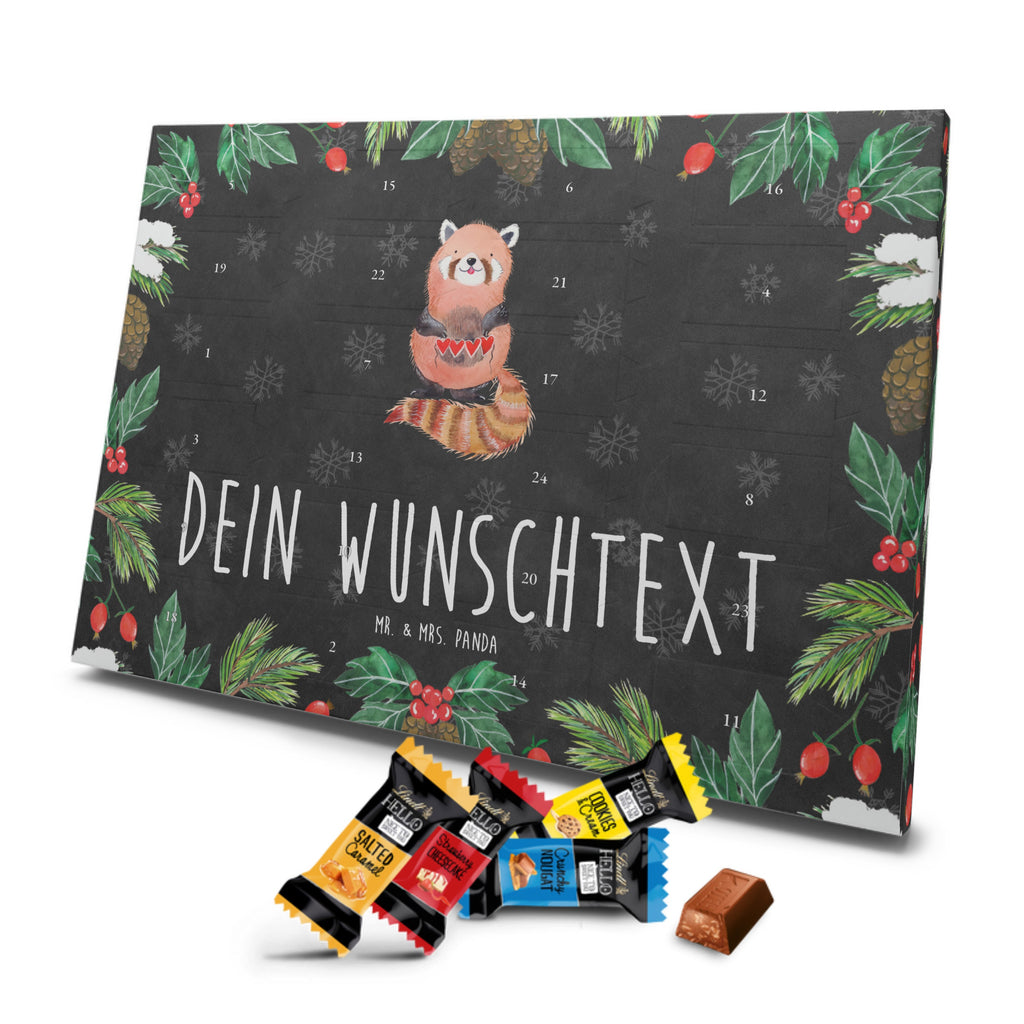 Personalisierter Markenschokolade Adventskalender Roter Panda Personalisierter Adventskalender, Tiermotive, Gute Laune, lustige Sprüche, Tiere, Panda, Liebe, Rot, Herz, Liebling, Lieblingsmensch